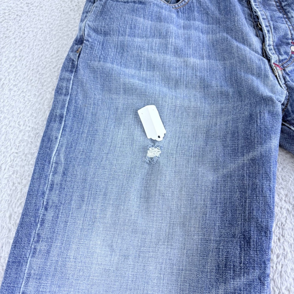 Parasuco Denim Cult Straight Leg Jeans Women 32 Blue Distressed Y2K Vintage - Picture 4 of 16